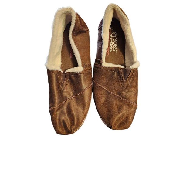 Bobs By Skechers Womens Brown Slip On Flats Shoes Size 9 Chestnut 34996 - Picture 2 of 5